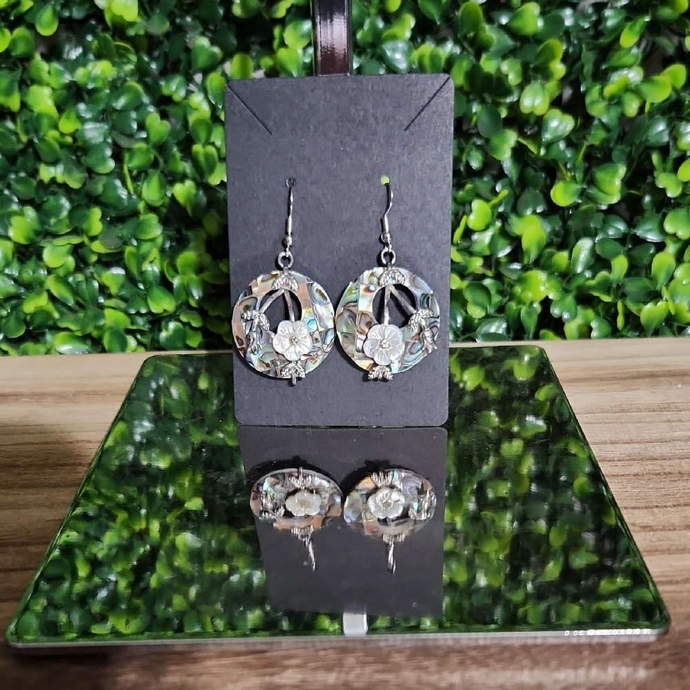 Silver Floral Earrings